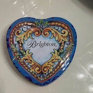 Brighton Heart Keepsake Tin - Blue and Gold Ornate Design